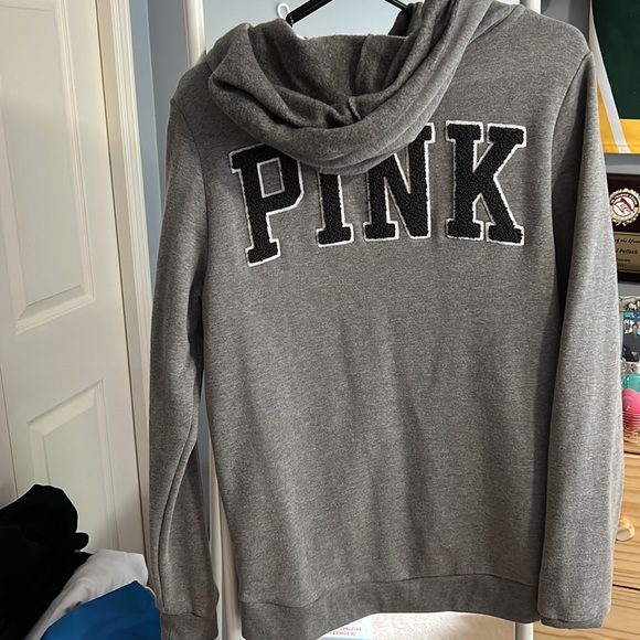 Victoria Secret PINK Full Zip Grey Hoodie - Picture 2 of 3
